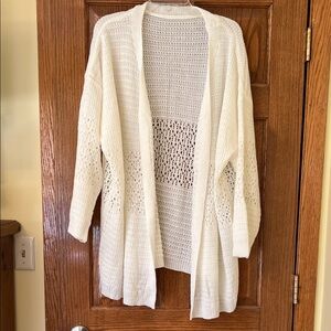 SHEIN Ivory Open Knit Cardigan